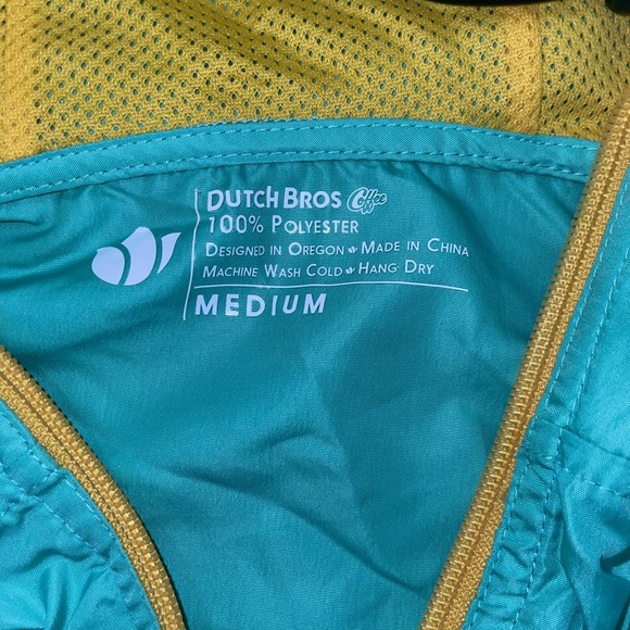 Dutch Bros‎ Lightweight Pullover Jacket Windbreaker Size Medium Green - Picture 2 of 7